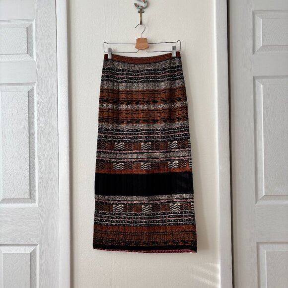 Peruvian Connection Casablanca Pima Jacquard Knit Column Skirt - Picture 4 of 8